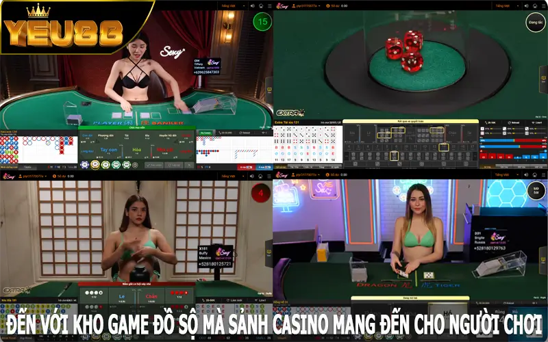 Đến với kho game đồ sộ mà sảnh casino tại Yeu88 mang đến cho người chơi